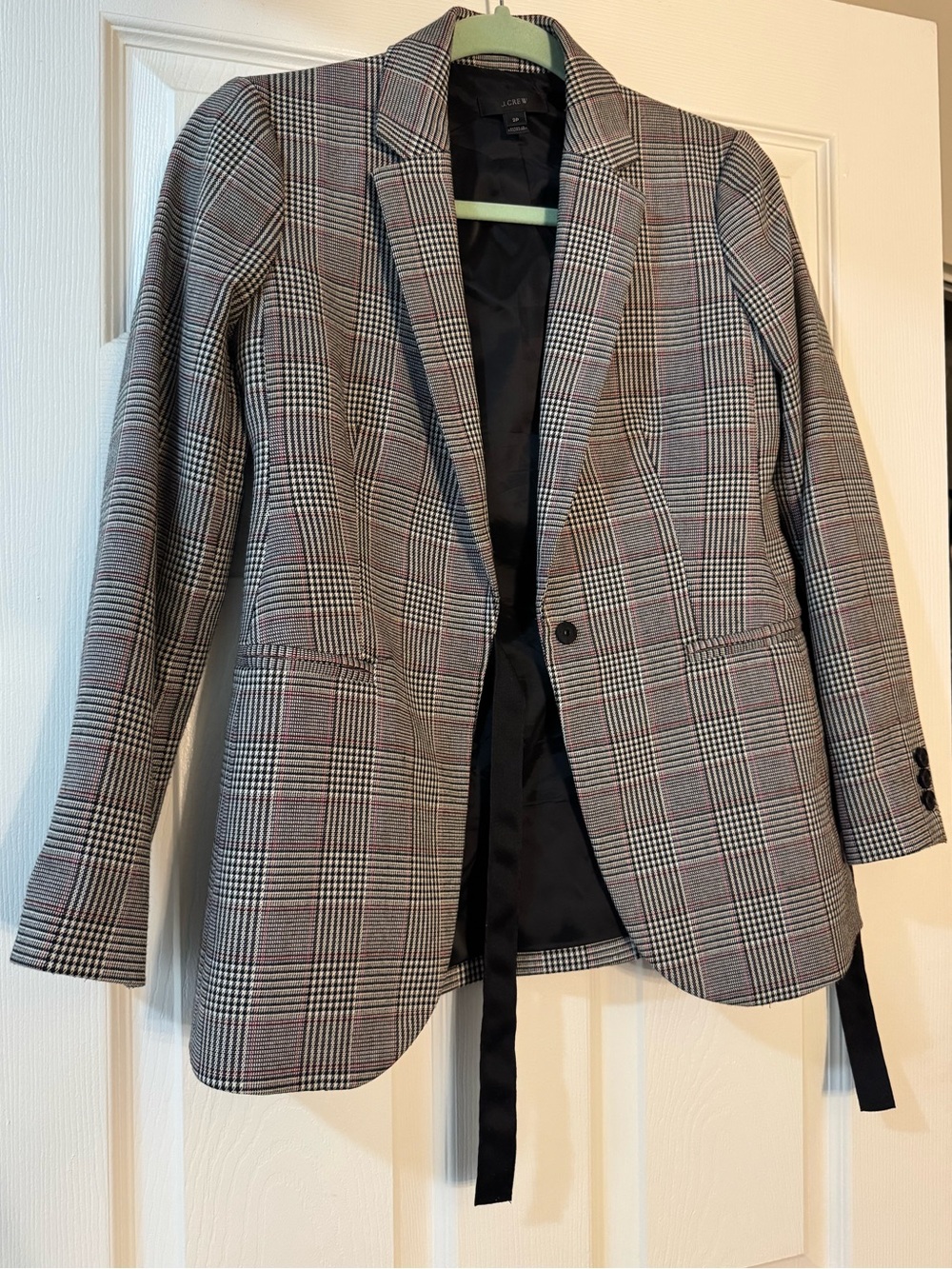 J. Crew Plaid Blazer in Gray with Red Windowpane